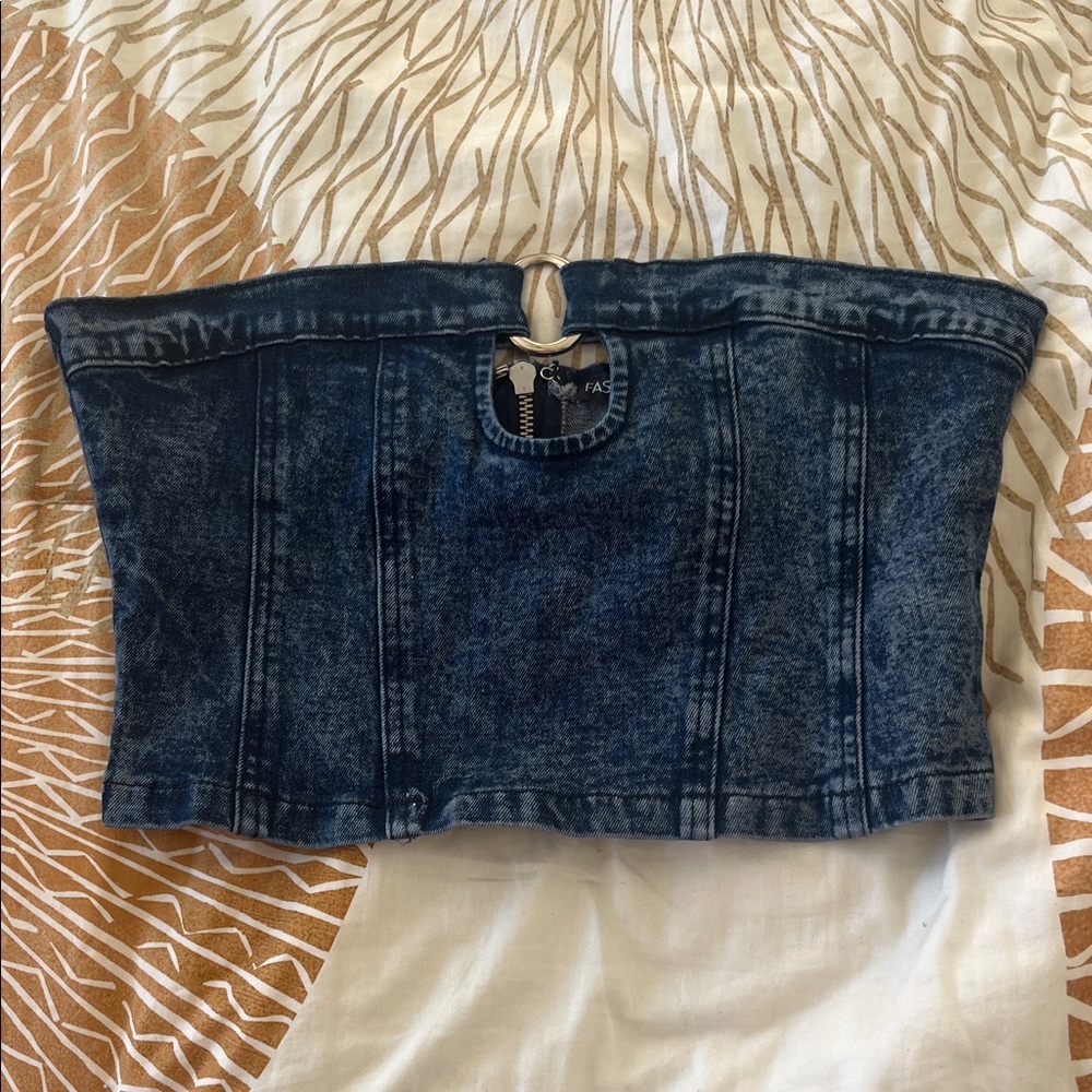 Fashion Nova Denim Blue Women's Tube Top